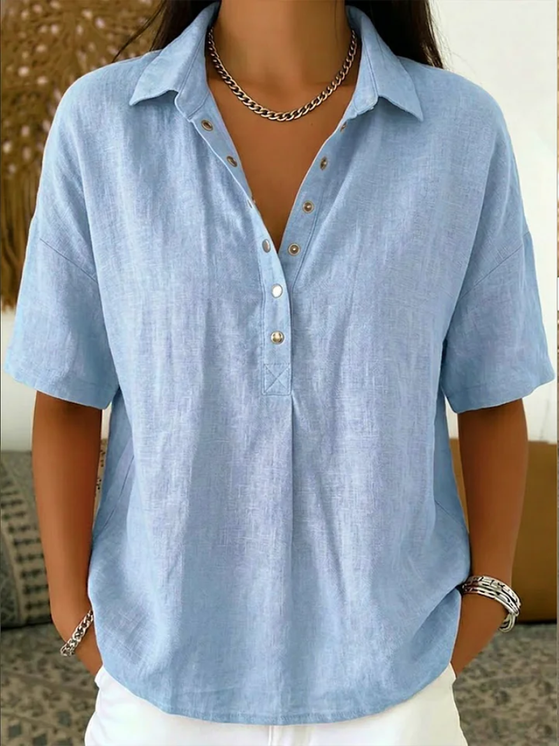 Petra | Bluse mit Kragen und Knopfdetails (TEMPORÄR 1+1 GRATIS!)
